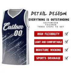 Navy Gray Splash Basketball Uniforms for Match 2