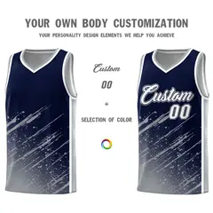 Navy Gray Splash Basketball Uniforms for Match 3