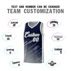 Navy Gray Splash Basketball Uniforms for Match 4