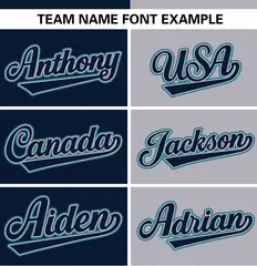 Navy Gray Stripe-Solid Combo Authentic Baseball Jersey 3