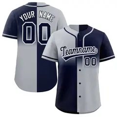 Navy Gray Symmetrical Gradient Authentic Baseball Jersey