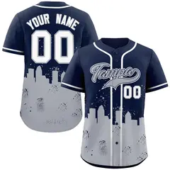 Navy Gray Tampa City Nightscape Authentic Baseball Jersey