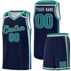 Navy Gray Teal Color Charge Series Basketball Jersey 1