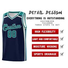 Navy Gray Teal Color Charge Series Basketball Jersey 2