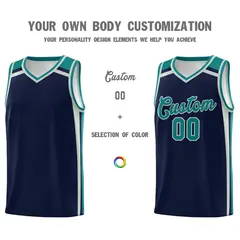Navy Gray Teal Color Charge Series Basketball Jersey 3