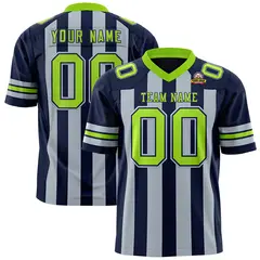 Navy Gray Thick Stripe Authentic Football Jersey