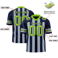 Navy Gray Thick Stripe Authentic Football Jersey 2