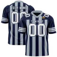 Navy Gray Thick Stripe Authentic Football Jersey 1