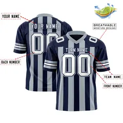 Navy Gray Thick Stripe Authentic Football Jersey 2