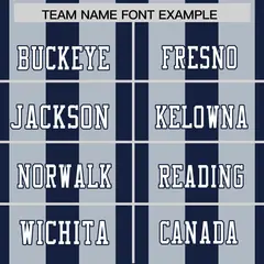 Navy Gray Thick Stripe Authentic Football Jersey 3