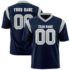 Navy Gray Two-Tone Shoulder Cut Flag Football Jersey 1