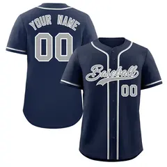 Navy Gray-White Authentic Classic Baseball Jersey