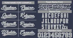 Navy Gray-White Authentic Classic Baseball Jersey 3