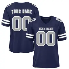 Navy Gray-White Classic Style Authentic Football Jersey 1