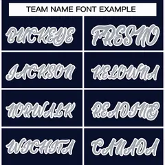 Navy Gray-White Classic Style Hockey Jersey 3