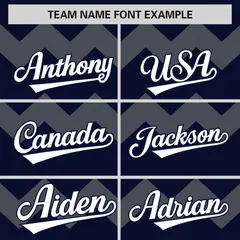 Navy Gray White Ripple Authentic Baseball Jersey 4