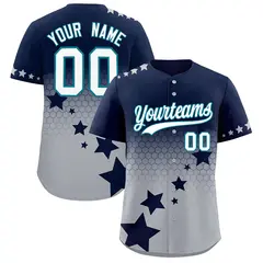Navy Gray White Rising Stars Gradient Baseball Jersey 1