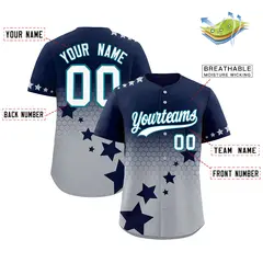 Navy Gray White Rising Stars Gradient Baseball Jersey 2