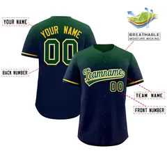 Navy Green Gradient Authentic Baseball Jersey 2