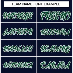 Navy Green-Gray Classic Varsity Full-Snap Letterman Jacket 5