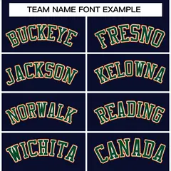 Navy Green-Orange Classic Varsity Full-Snap Letterman Jacket 5