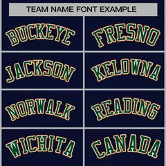Navy Green-Orange Classic Varsity Full-Snap Letterman Jacket 5