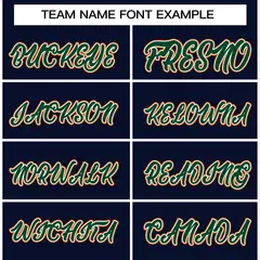 Navy Green-Orange Classic Varsity Full-Snap Letterman Jacket 5