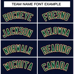 Navy Green-Orange Classic Varsity Full-Snap Letterman Jacket 5