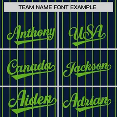 Navy Green Pinstripe Raglan Full-Snap Letterman Baseball Jacket 3