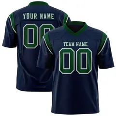 Navy Green Shoulder Cut Two-Tone Flag Football Jersey