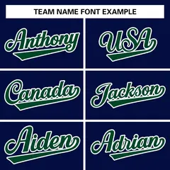 Navy Green-White Raglan Varsity Full-Snap Letterman Jacket 3
