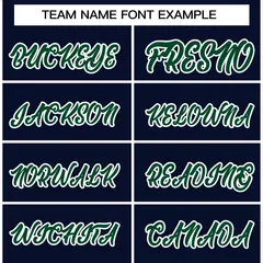 Navy Green-White Raglan Varsity Full-Snap Letterman Jacket 3