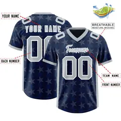 Navy Grey All Star Graffiti Pattern Football Jersey 2