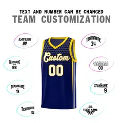 Navy Honeycomb Pattern Sports Uniform Basketball Jersey 4