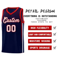 Navy Honeycomb Pattern Sports Uniform Basketball Jersey 2