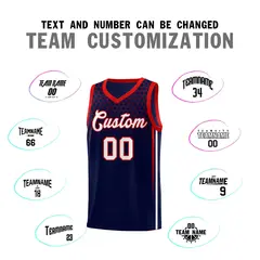 Navy Honeycomb Pattern Sports Uniform Basketball Jersey 4