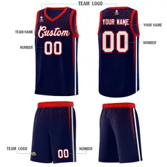 Navy Honeycomb Pattern Sports Uniform Basketball Jersey 5