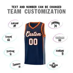 Navy Honeycomb Pattern Sports Uniform Basketball Jersey 4