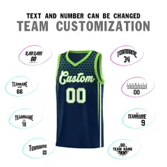 Navy Honeycomb Pattern Sports Uniform Basketball Jersey 4