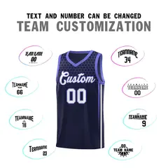 Navy Honeycomb Pattern Sports Uniform Basketball Jersey 4