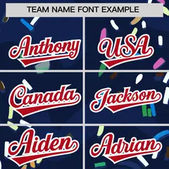 Navy Ice Cream Cone Graffiti Fashion Baseball Jersey 3