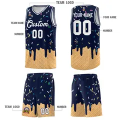 Navy Ice Cream Element Pattern Basketball Kits 5
