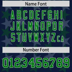 Navy Kelly Green All Star Graffiti Pattern Football Jersey 4
