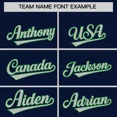Navy Kelly Green Baroque Style Baseball Jersey 3