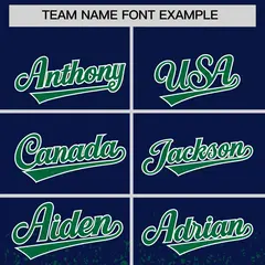 Navy Kelly Green Floral Gradient Full Button Baseball Jersey 3