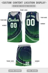 Navy Kelly Green Galaxy Graffiti Basketball Jersey 2