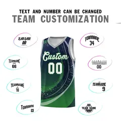 Navy Kelly Green Galaxy Graffiti Basketball Jersey 3