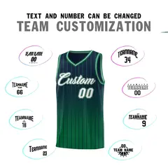 Navy Kelly Green Gradient Stripe Basketball Jersey 4