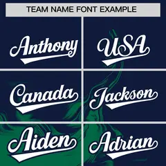 Navy Kelly Green Ink Pattern Authentic Baseball Jersey 3