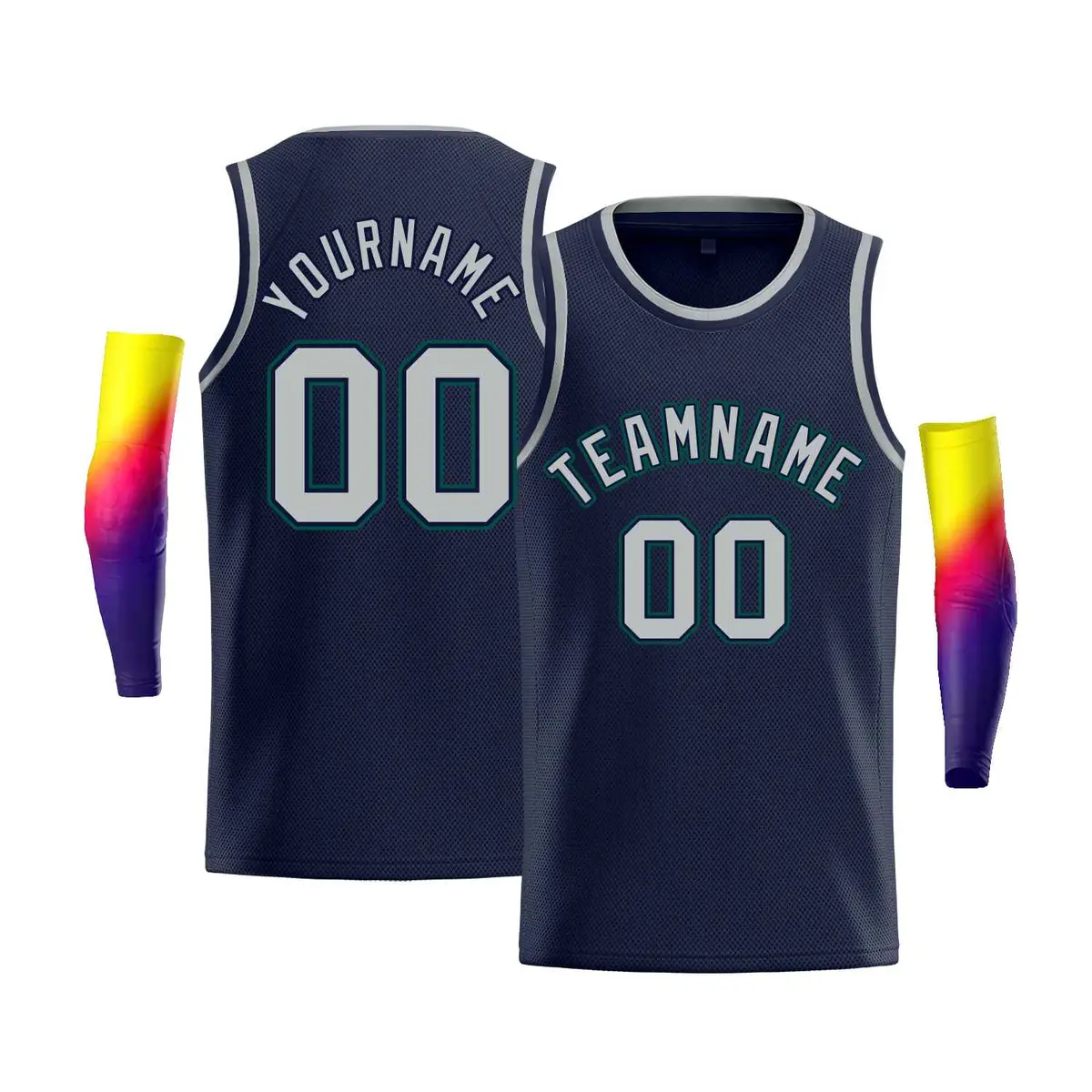 Men's Navy Kelly Green-Navy Bull Casual Basketball Jersey